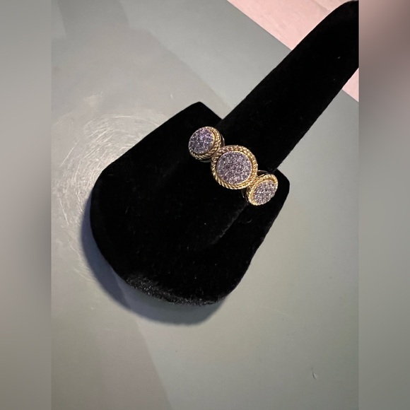 Beautiful Halo Elegant Gold and .925 Silver Women's CZ Pave Ring - Picture 3 of 9